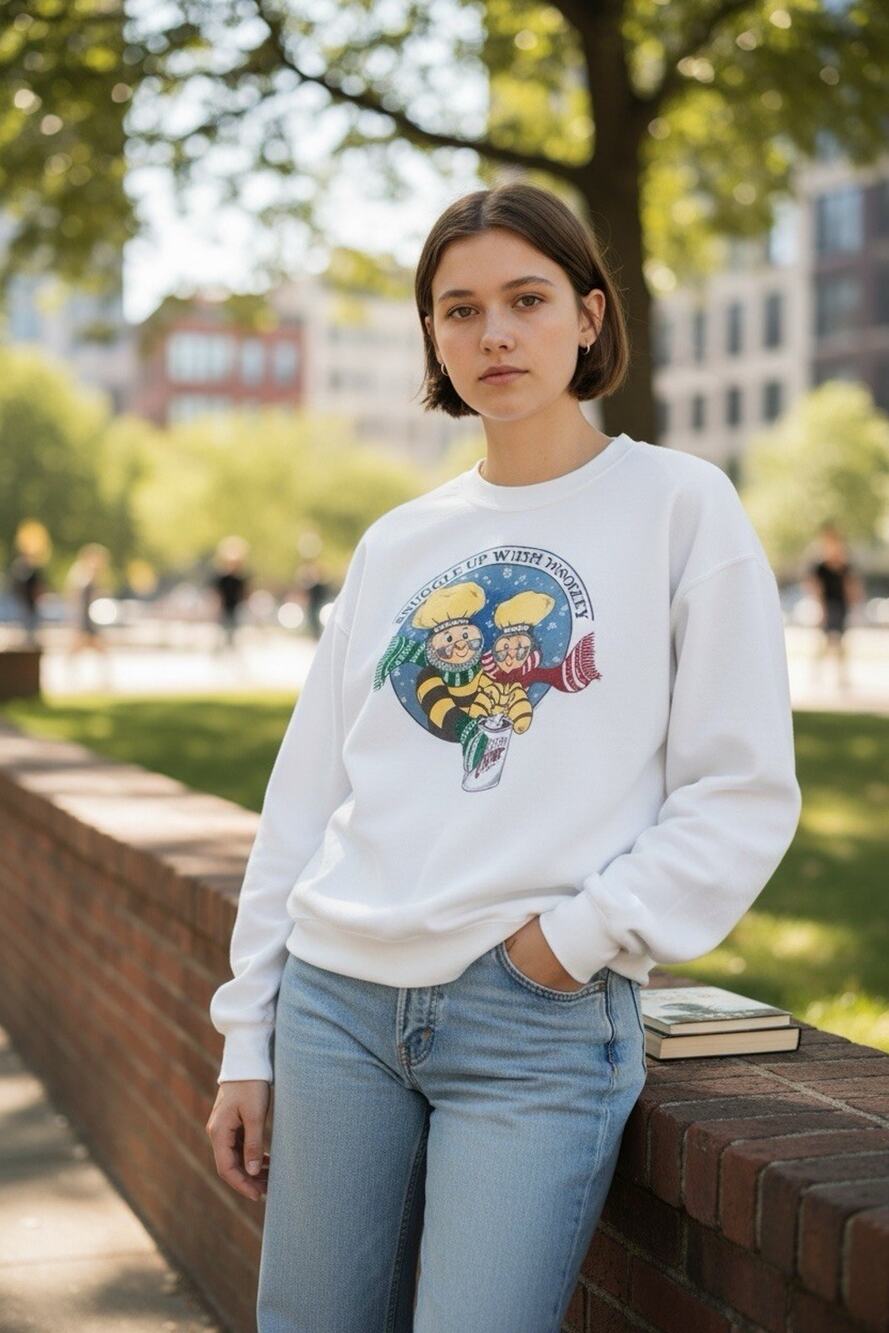 Vintage 90s Hershey's Hot Cocoa Sweatshirt XL White Graphic Crewneck
